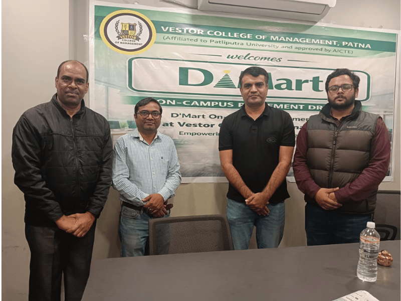 D'Mart On-Campus Placement Drive Officials at Vestor College Patna