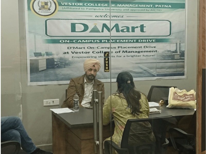 D'Mart Interview in Progress at Vestor College of Management Patna
