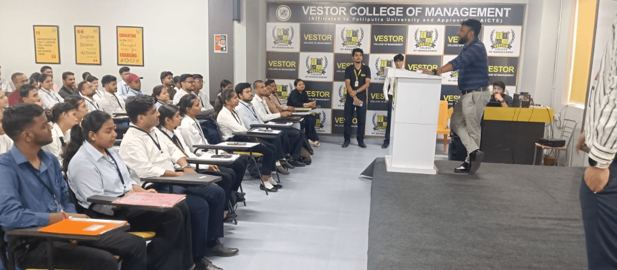 Students during TCS Campus Session at Vestor College of Management Patna